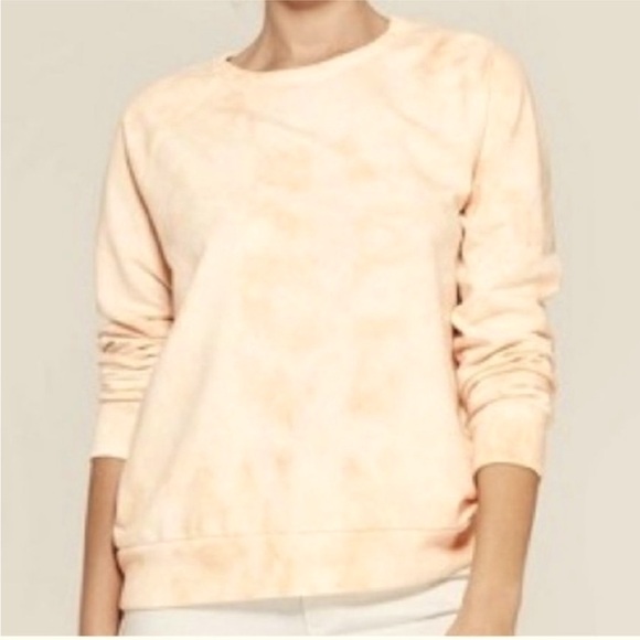 LG Cream & Tan Tie Dye Sweatshirt Pullover NEW! - Picture 1 of 4